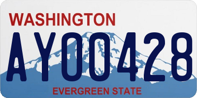 WA license plate AYO0428