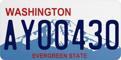 WA license plate AYO0430