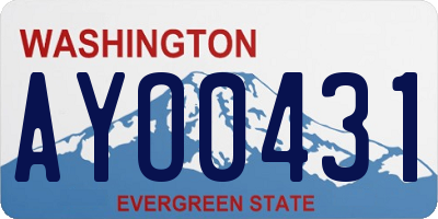 WA license plate AYO0431