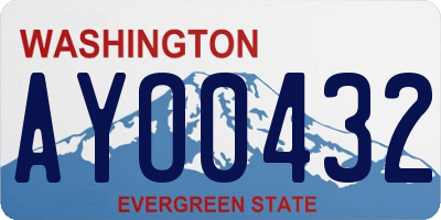 WA license plate AYO0432