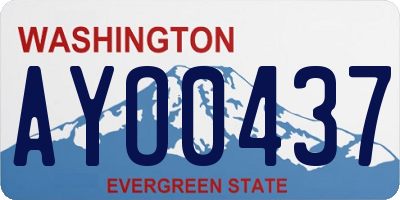 WA license plate AYO0437
