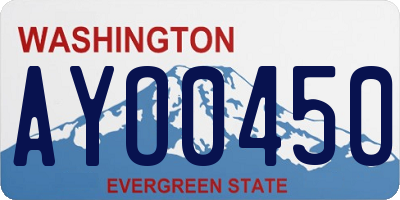 WA license plate AYO0450