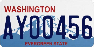 WA license plate AYO0456
