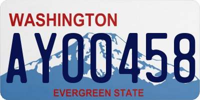 WA license plate AYO0458