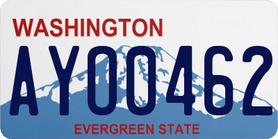 WA license plate AYO0462