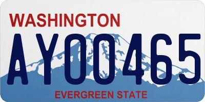 WA license plate AYO0465