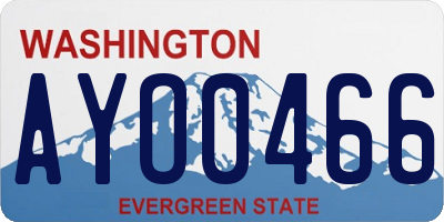 WA license plate AYO0466