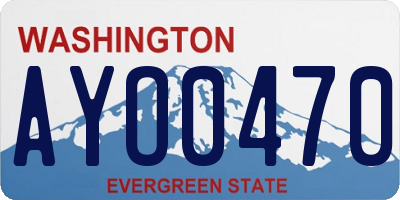 WA license plate AYO0470