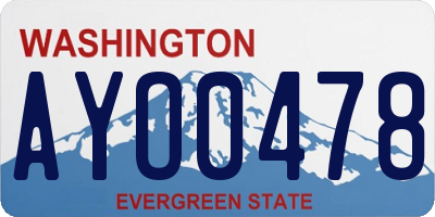 WA license plate AYO0478