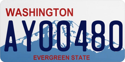 WA license plate AYO0480
