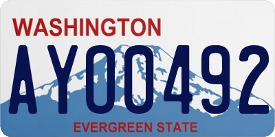 WA license plate AYO0492