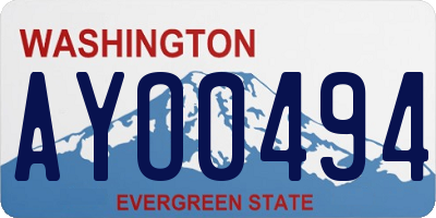 WA license plate AYO0494