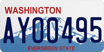 WA license plate AYO0495