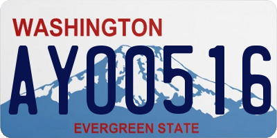 WA license plate AYO0516