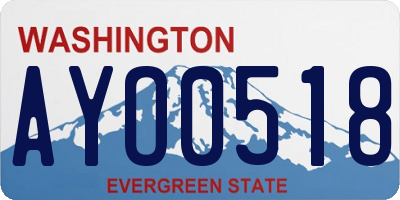 WA license plate AYO0518
