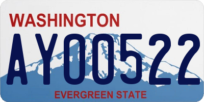 WA license plate AYO0522