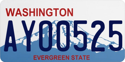 WA license plate AYO0525