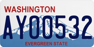 WA license plate AYO0532
