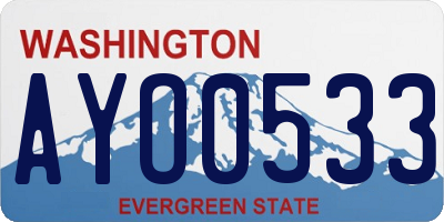 WA license plate AYO0533