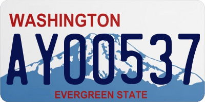WA license plate AYO0537