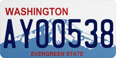 WA license plate AYO0538