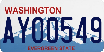 WA license plate AYO0549