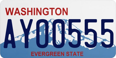 WA license plate AYO0555