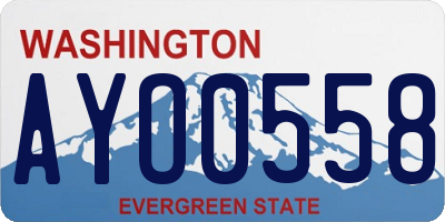WA license plate AYO0558