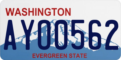 WA license plate AYO0562