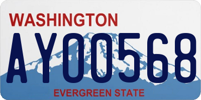 WA license plate AYO0568