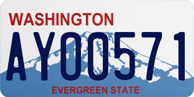 WA license plate AYO0571