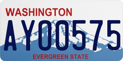 WA license plate AYO0575
