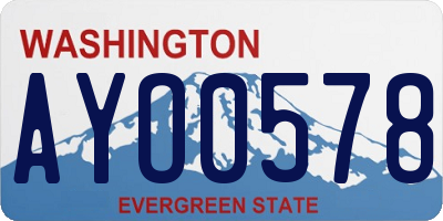 WA license plate AYO0578