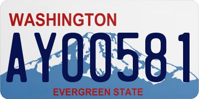 WA license plate AYO0581