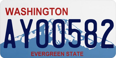 WA license plate AYO0582