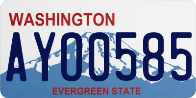 WA license plate AYO0585