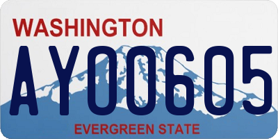 WA license plate AYO0605