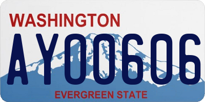 WA license plate AYO0606