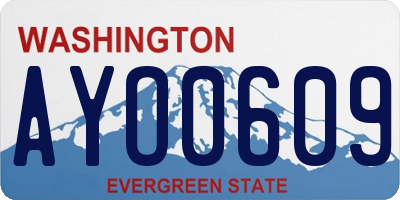 WA license plate AYO0609