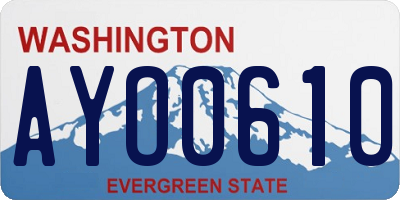 WA license plate AYO0610