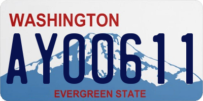 WA license plate AYO0611
