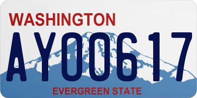 WA license plate AYO0617