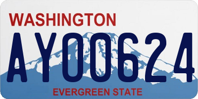WA license plate AYO0624
