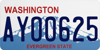 WA license plate AYO0625