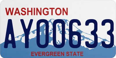 WA license plate AYO0633