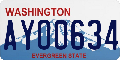 WA license plate AYO0634