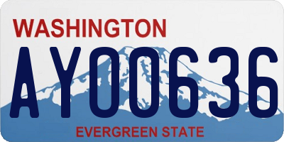 WA license plate AYO0636