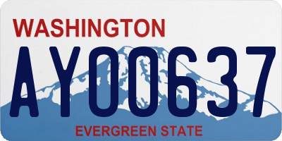 WA license plate AYO0637