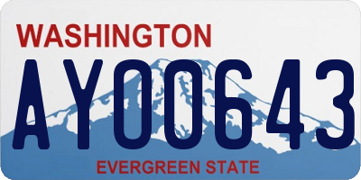 WA license plate AYO0643