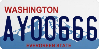 WA license plate AYO0666